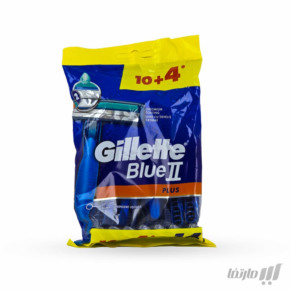 تیغ اصلاح یکبار مصرف ژیلت مدل Blue II Plus بسته 14 عددی